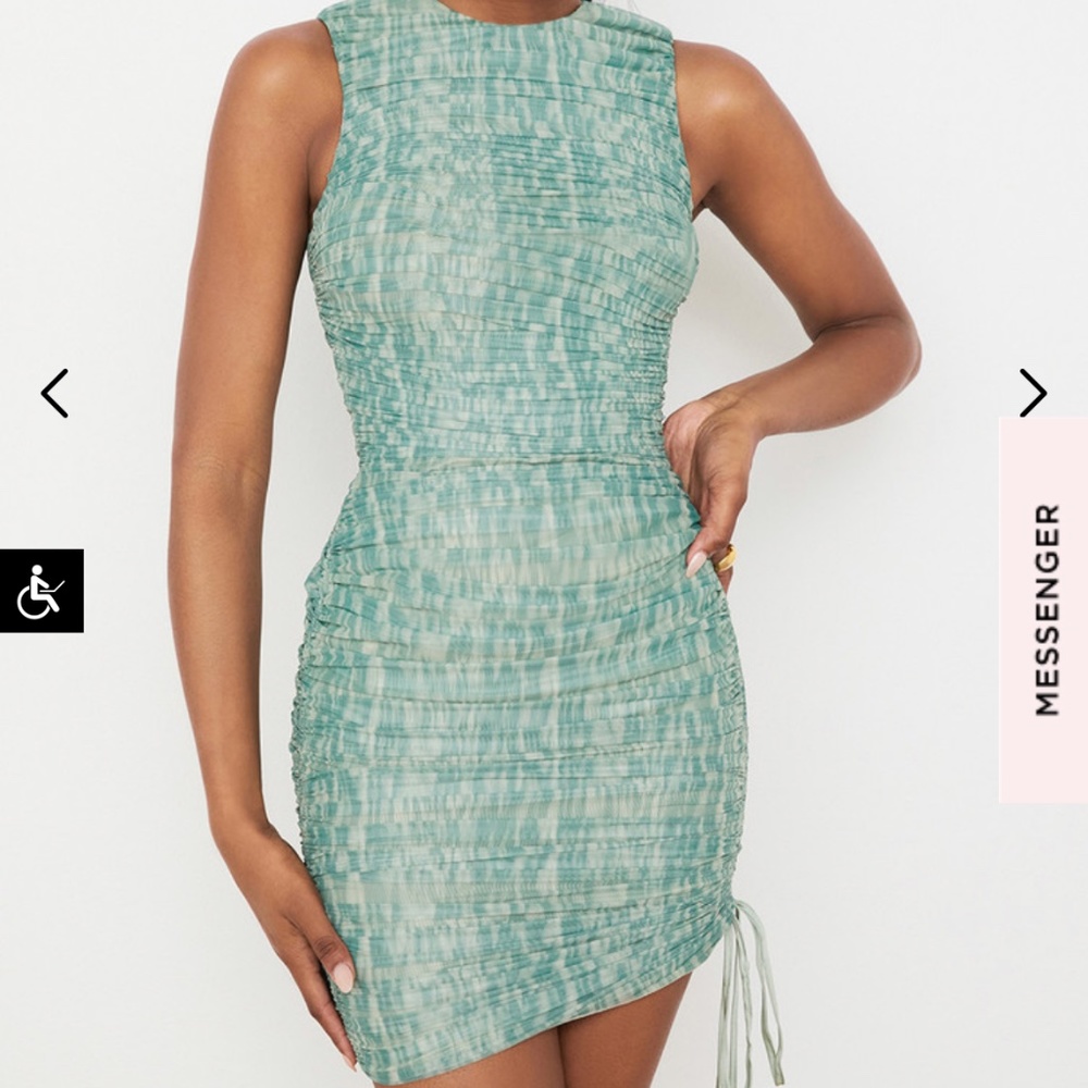 House of CB Chelsea IVY RUCHED MESH MINI DRESS - Size L